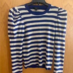 J. Crew Blue and White Striped Knit Top